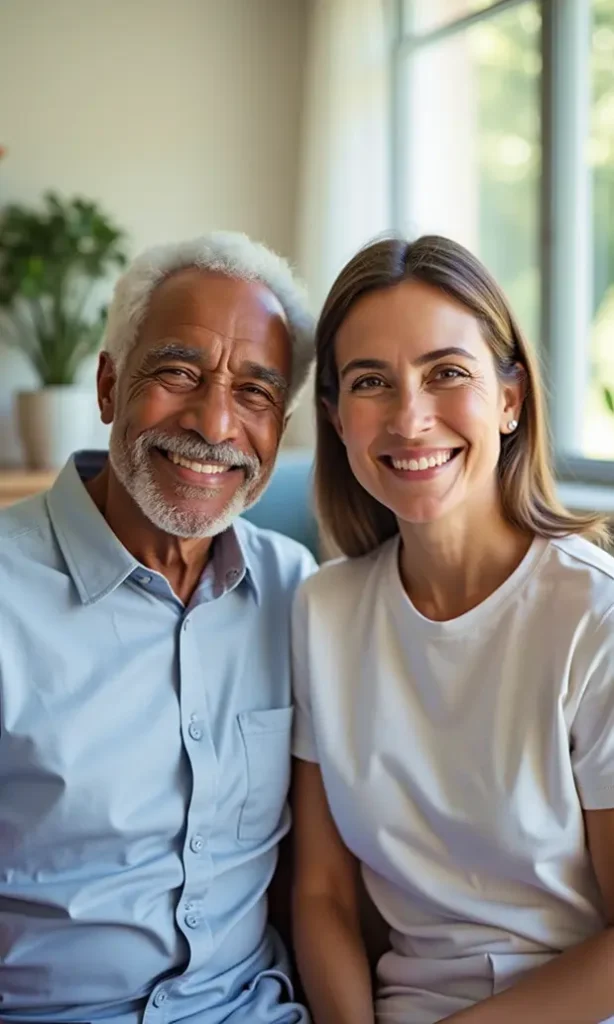 a young woman and an elderly man