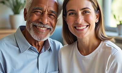 a young woman and an elderly man